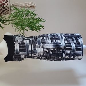 AB Studio Black White and Gray Sleeveless Dress EUC Size 8